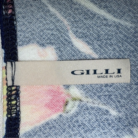 Gilli Floral Sleeveless Dress Cut-out Strappy Back Fit & Flare SMALL Navy & Pink - Picture 5 of 11